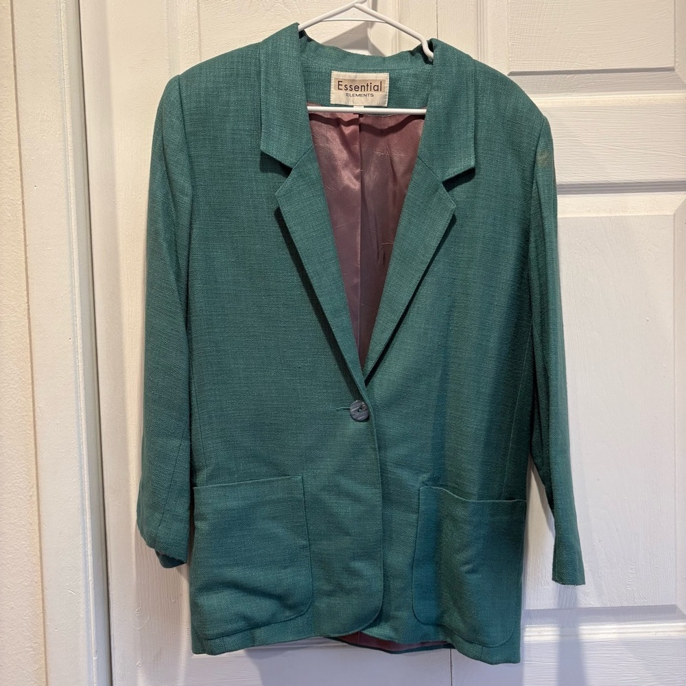 Vintage Green Essential Elements Boxy Blazer - Size XS